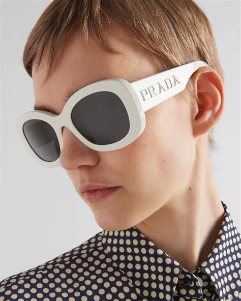 Slate Gray Lenses Prada Logo Sunglasses 